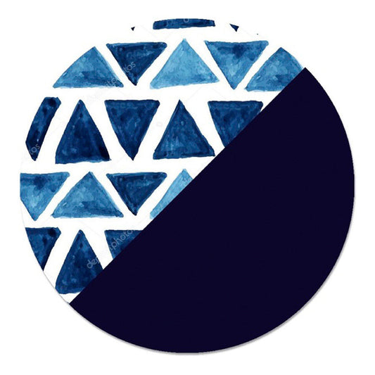 Individual Soho Triángulos Reversible - Azul Marino