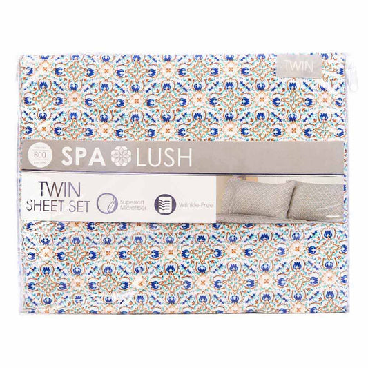 Juego De Sábanas Spa Lush Estampado - Twin