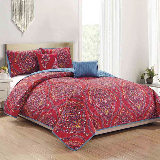 Sobrecama Rt Designer Juego 5 Piezas - King Reversible