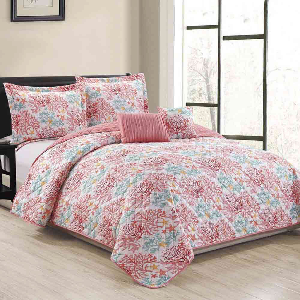Sobrecama Rt Designer Juego 5 Piezas Reversible - Queen