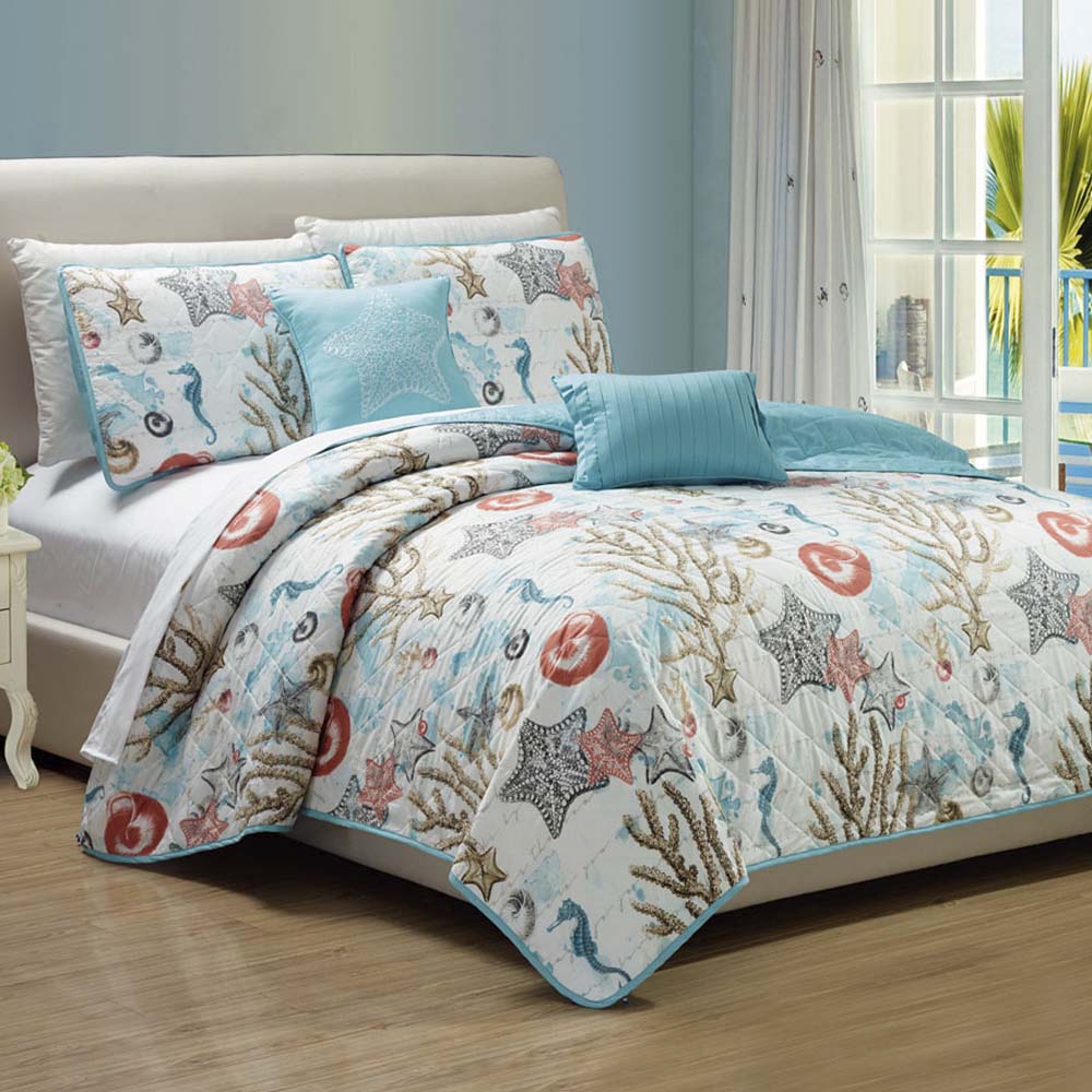 Sobrecama Rt Designer Juego 5 Piezas Reversible - Queen