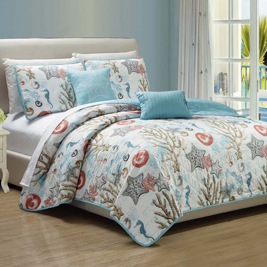 Sobrecama Rt Designer Juego 5 Piezas Reversible - Queen