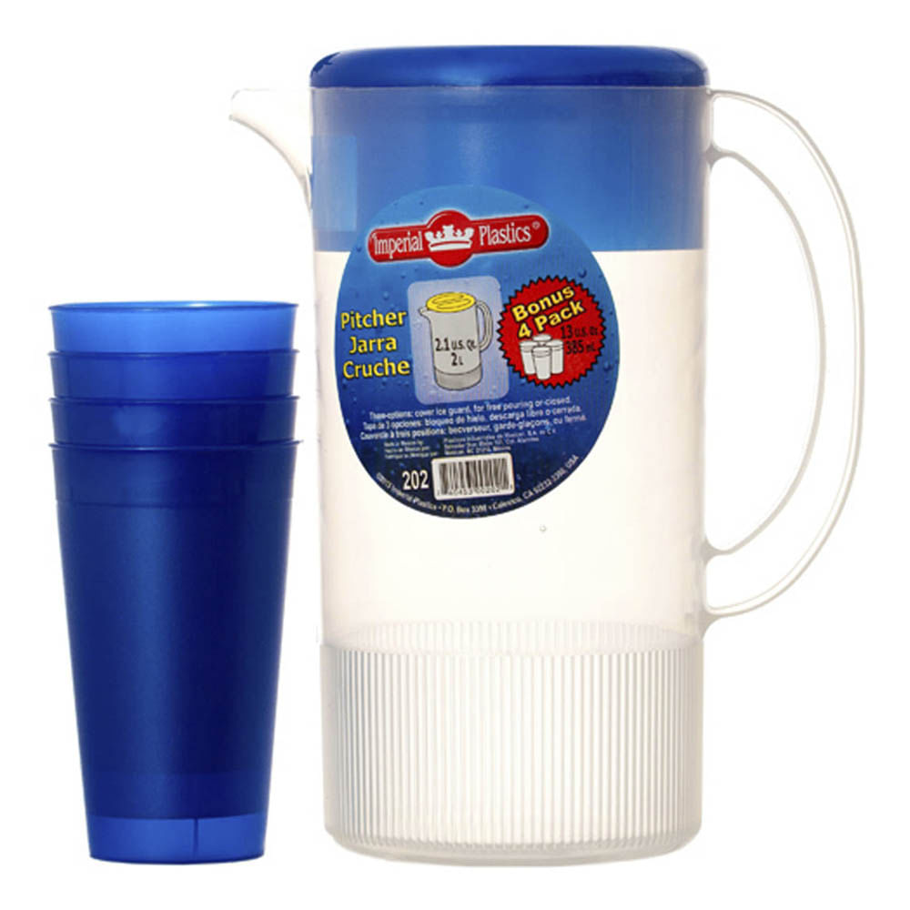 Jarra Imperial Plastics Con 4 Vasos Plástica