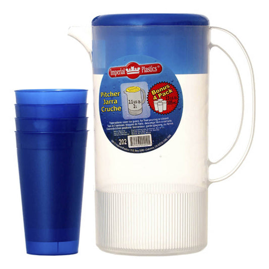 Jarra Imperial Plastics Con 4 Vasos Plástica