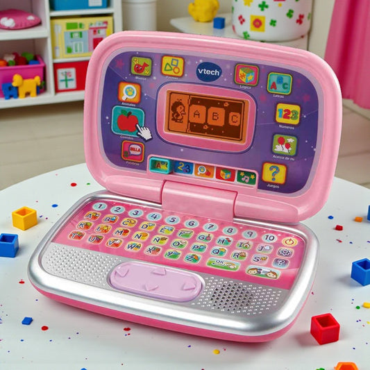VTech Play Smart Preschool Laptop en Rosa – Juguete Educativo Interactivo