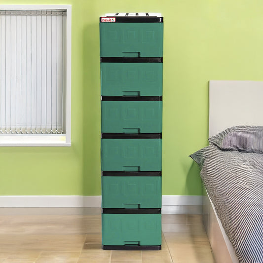 Gavetero Plastimás Verde Oscuro 6 Gavetas