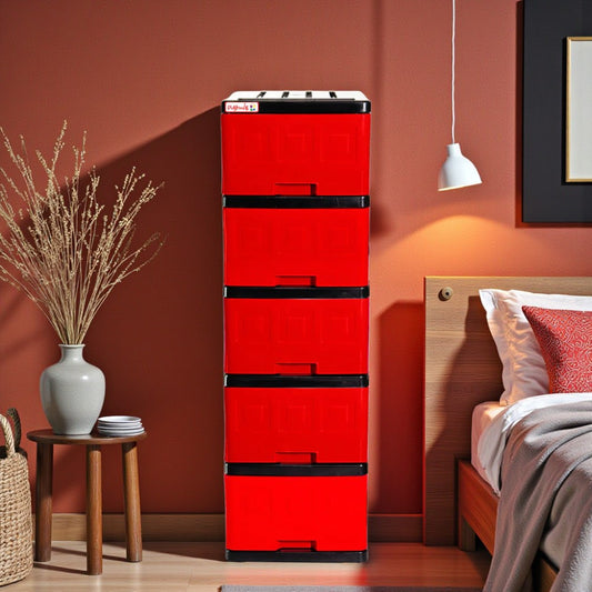 Gavetero Plastimas Rojo 5 Gavetas