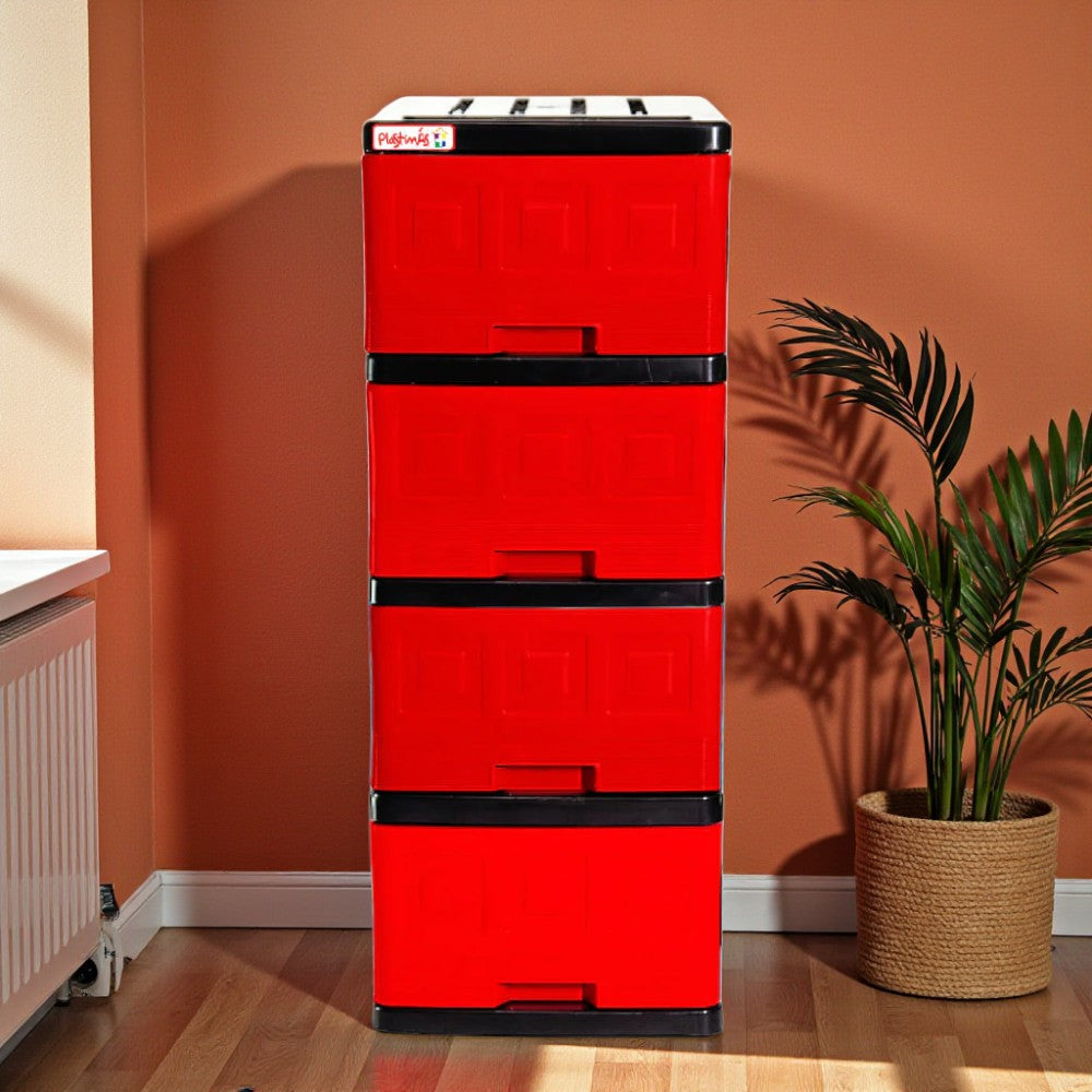 Gavetero Plastimas Rojo 4 Gavetas