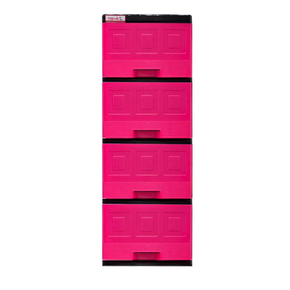 Gavetero Mediano De 4 Gavetas Magenta Plastimas