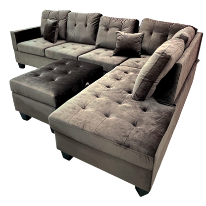 Juego De Sala Elements Furniture Forma L Brown