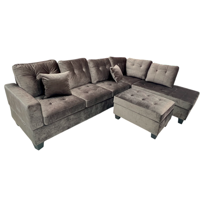 Juego De Sala Elements Furniture Forma L Brown