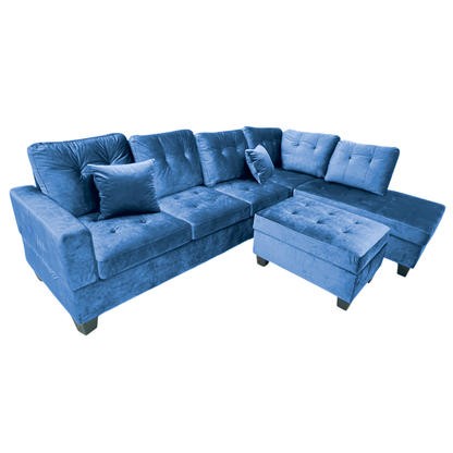 Juego De Sala Elements Furniture Forma L Blue
