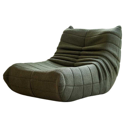 Sofá 1 Puesto Modasi Verde / Estilo Puff Lounge / Tela Teddy