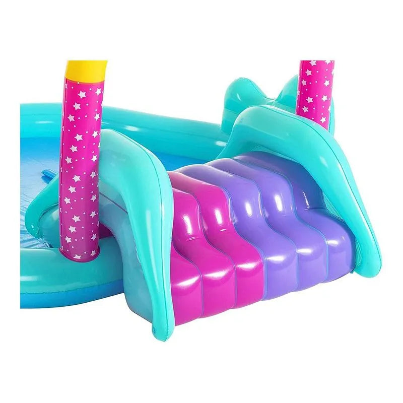 Piscina Bestway Centro de Juego Unicornio 274 cm x 198 cm x 137 cm