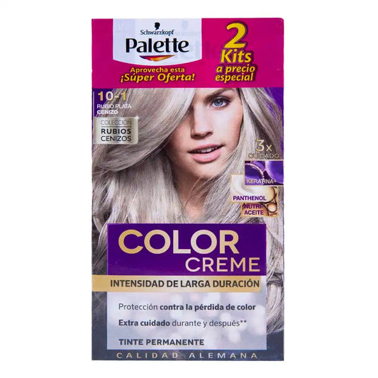 Tinte Palette Duo Rubio Plata Cenizo 10 - 1
