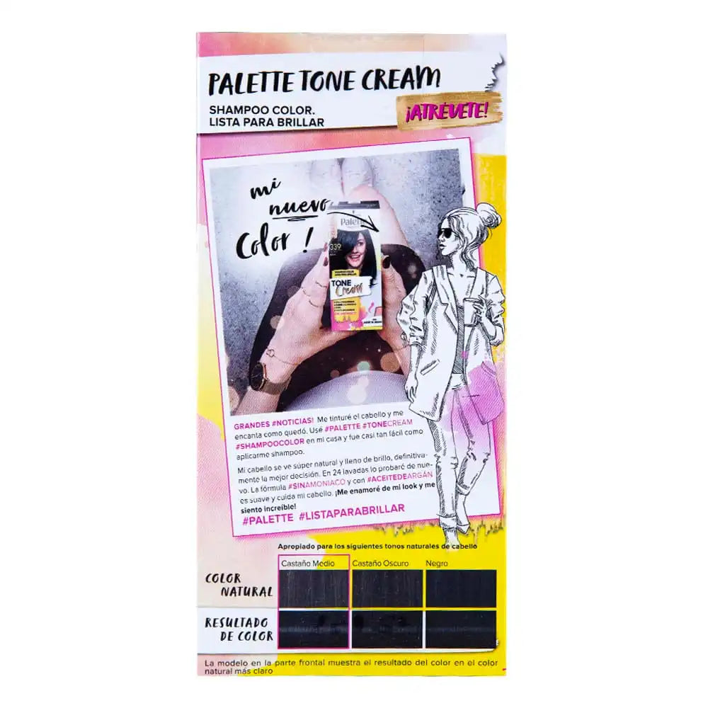 Tinte Palette Tone Cream Negro Azul 339