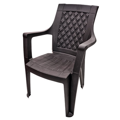 Silla Plástica Con Brazos / Floral Plastic / Marrón