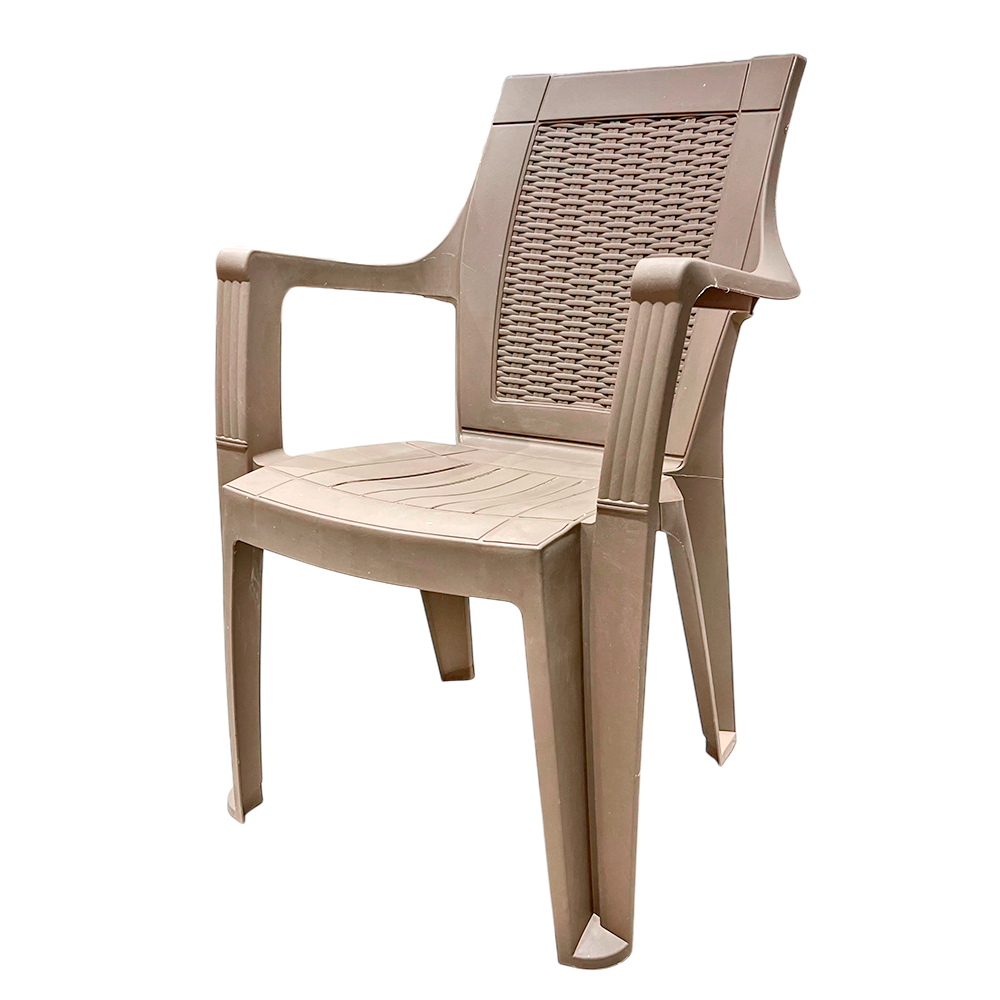 Silla Plástica Con Brazos Floral Plastic / Capuccino