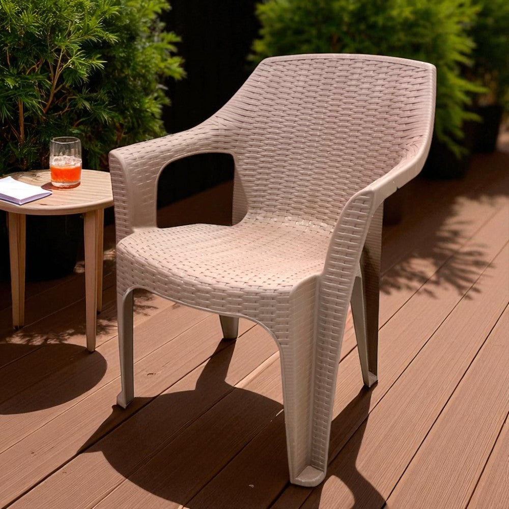 Silla Plástica Ronah Ratan Beige
