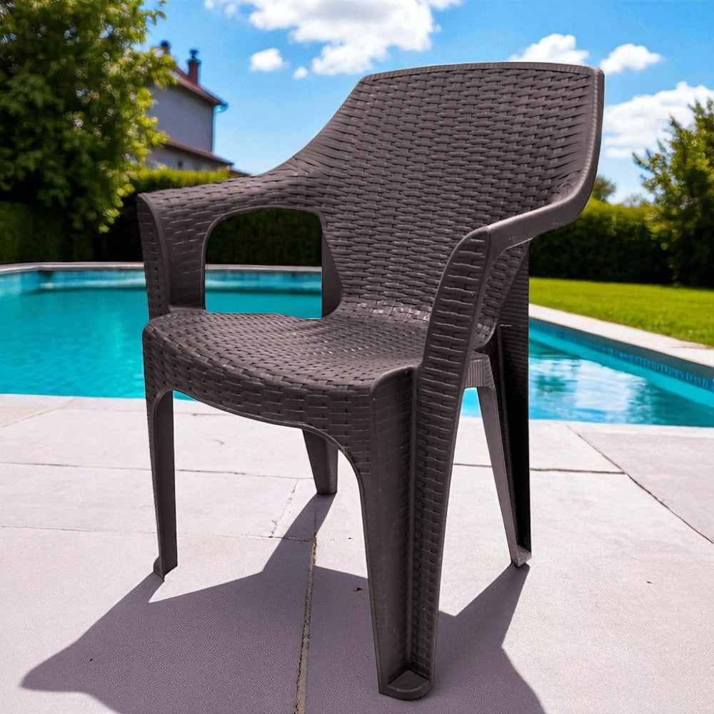 Silla Plastica Ronah Ratan Marrón
