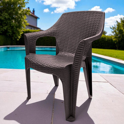 Silla Plastica Ronah Ratan Marrón