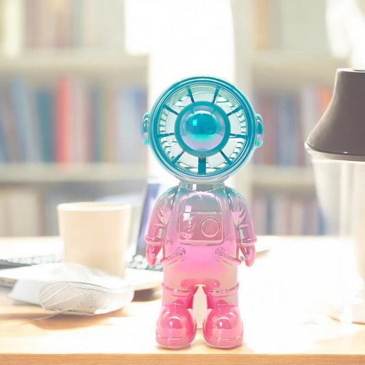 Abanico de mesa recargable con diseño de astronauta Home Elegance.