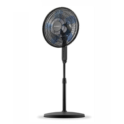 Abanico de Pedestal Sankey Doble Aspa Negro de 16"