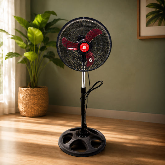 Abanico de Plástico Home Elegance - 10" / Negro-Rosado
