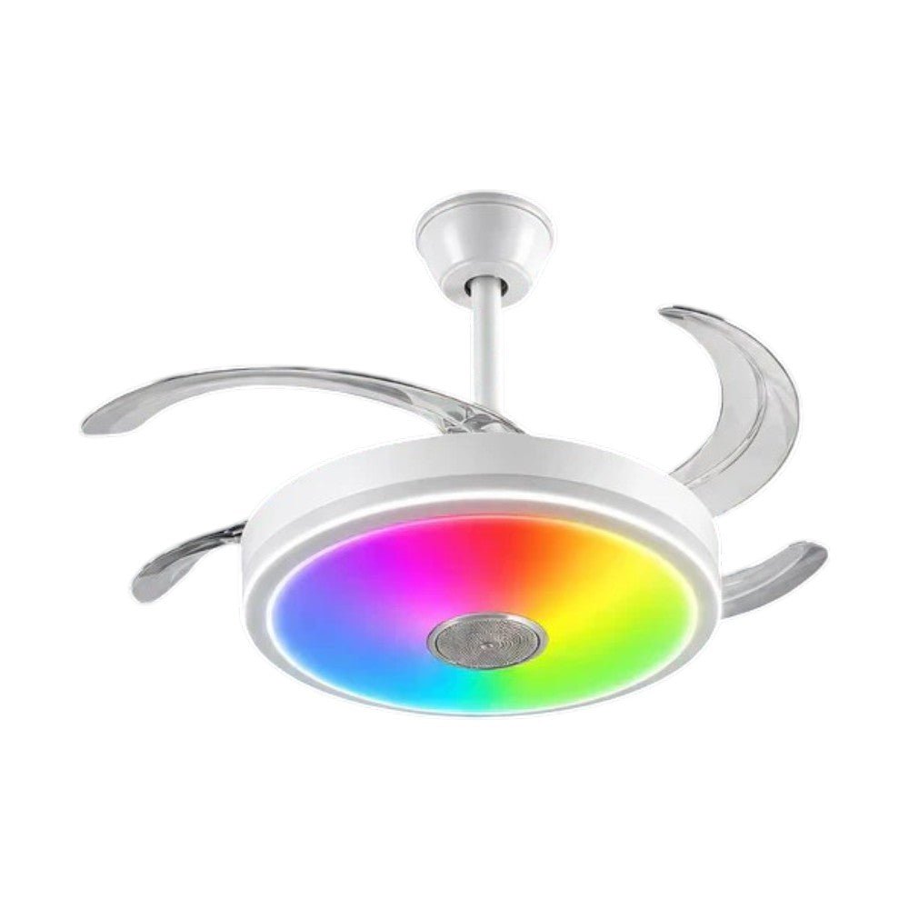 Abanico de Techo Carbone - Retráctil 42" con Bocina Bluetooth y LED RGB - Carbone - Titan.com.pa - 745123456784
