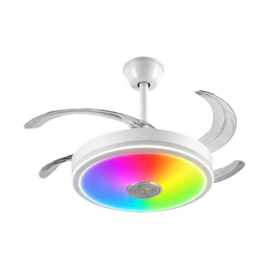Abanico de Techo Carbone - Retráctil 42" con Bocina Bluetooth y LED RGB - Carbone - Titan.com.pa - 745123456784