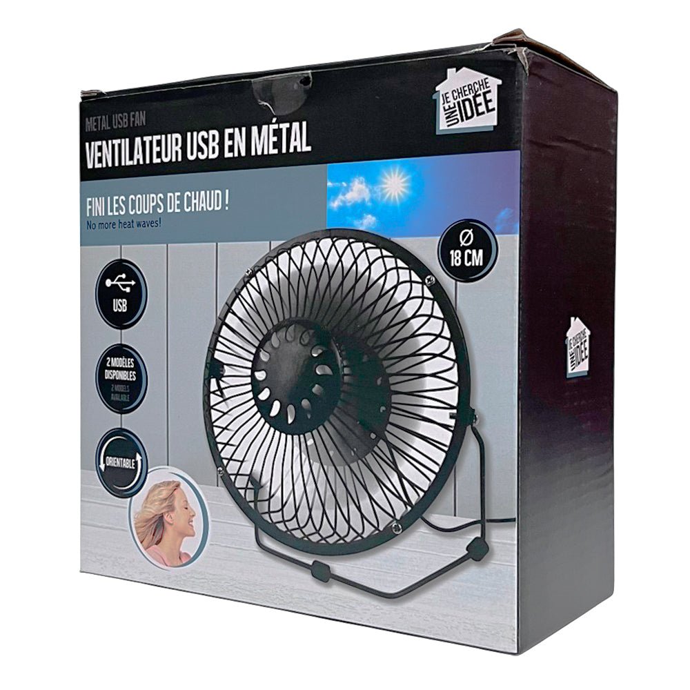 Abanico Metálico USB Je Cherche 18 cm (HT1885) - Je Cherche Une IDEE - Titan.com.pa - 3664944116233