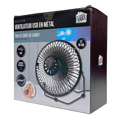 Abanico Metálico USB Je Cherche 18 cm (HT1885) - Je Cherche Une IDEE - Titan.com.pa - 3664944116233