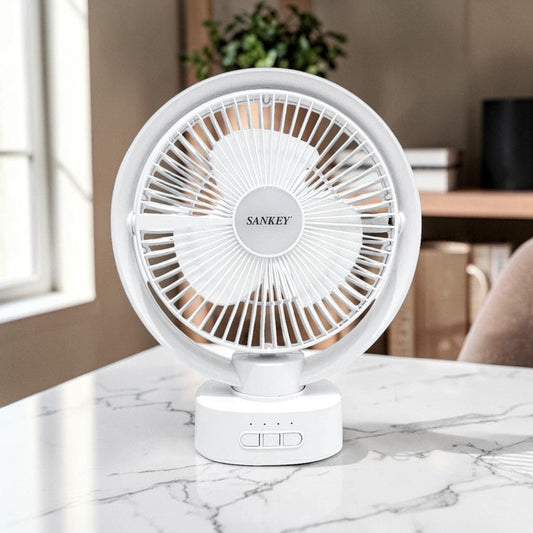 Abanico Recargable Sankey 8" / Luz LED - FN-8BAT22W - Sankey - Titan.com.pa - 7453118900060