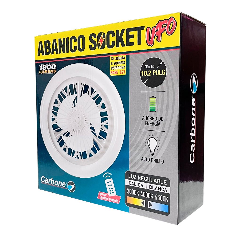 Abanico Socket de Techo Carbone - UFO LED 10" 30W - (AN54) - Carbone - Titan.com.pa - 7450568588640