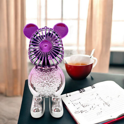 Abanico de mesa recargable con diseño de oso Home Elegance