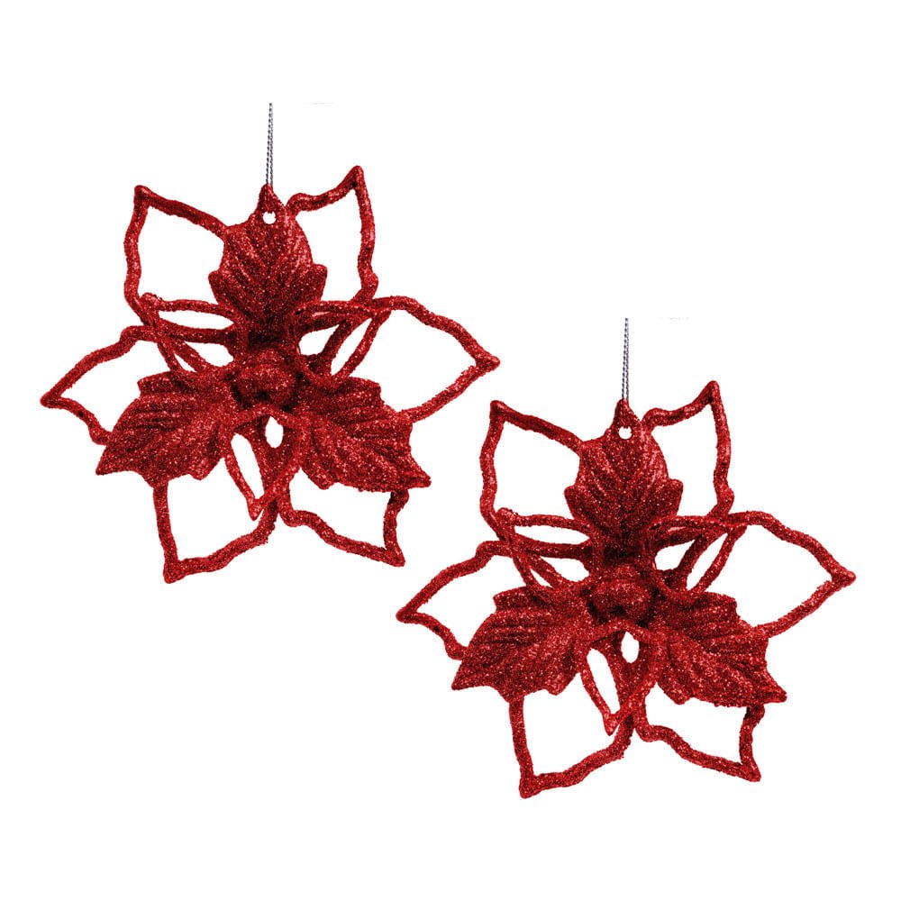 Adorno de Navidad Miró Christmas Flor 2 Piezas