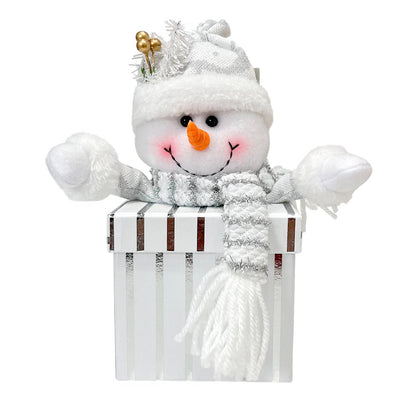 Adorno Navideño Caja con Muñeco de Nieve 23 cm / Dorado y Plateado / Miró Christmas - Miro Christmas - Titan.com.pa - 7450206324319