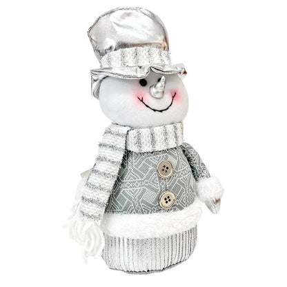 Adorno Navideño Santa y Muñeco de Nieve de Pie / Plateado y Blanco / Miró Christmas - Miro Christmas - Titan.com.pa - 7450206073934