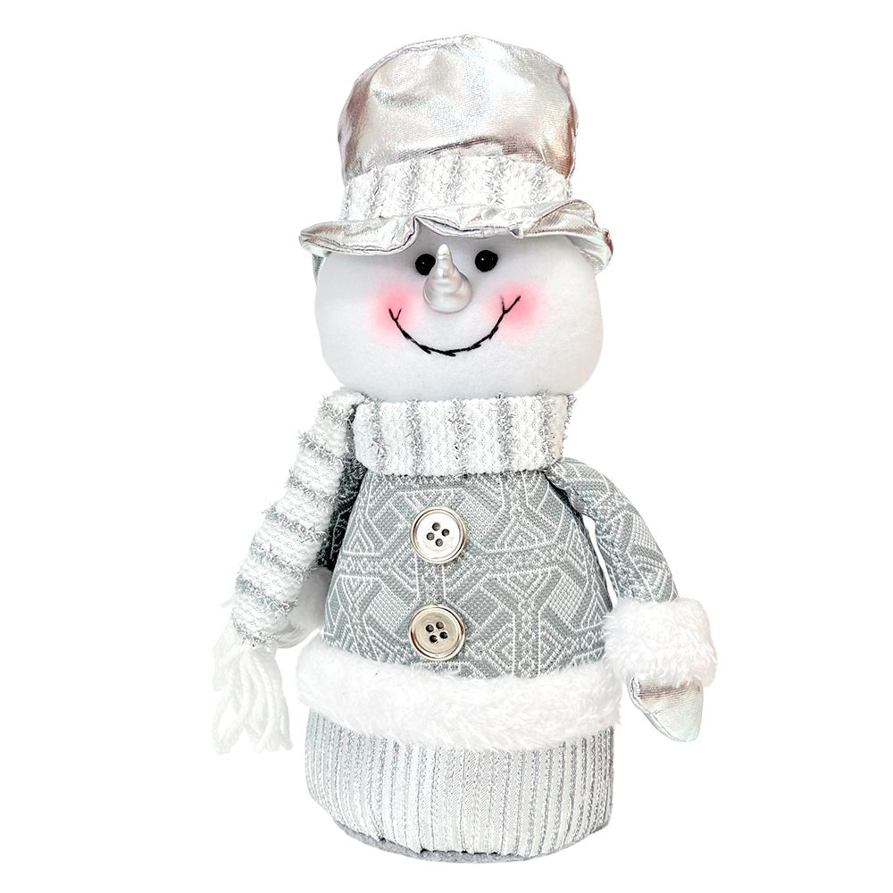 Adorno Navideño Santa y Muñeco de Nieve de Pie / Plateado y Blanco / Miró Christmas - Miro Christmas - Titan.com.pa - 7450206073934