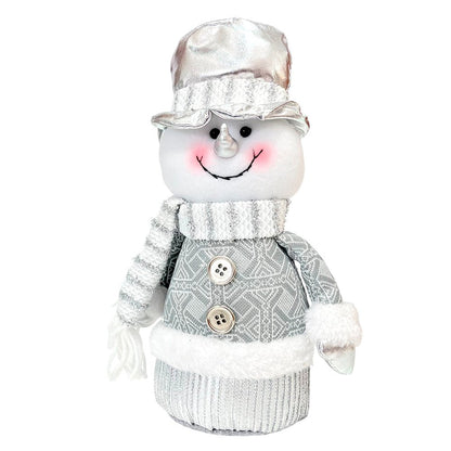 Adorno Navideño Santa y Muñeco de Nieve de Pie / Plateado y Blanco / Miró Christmas - Miro Christmas - Titan.com.pa - 7450206073934