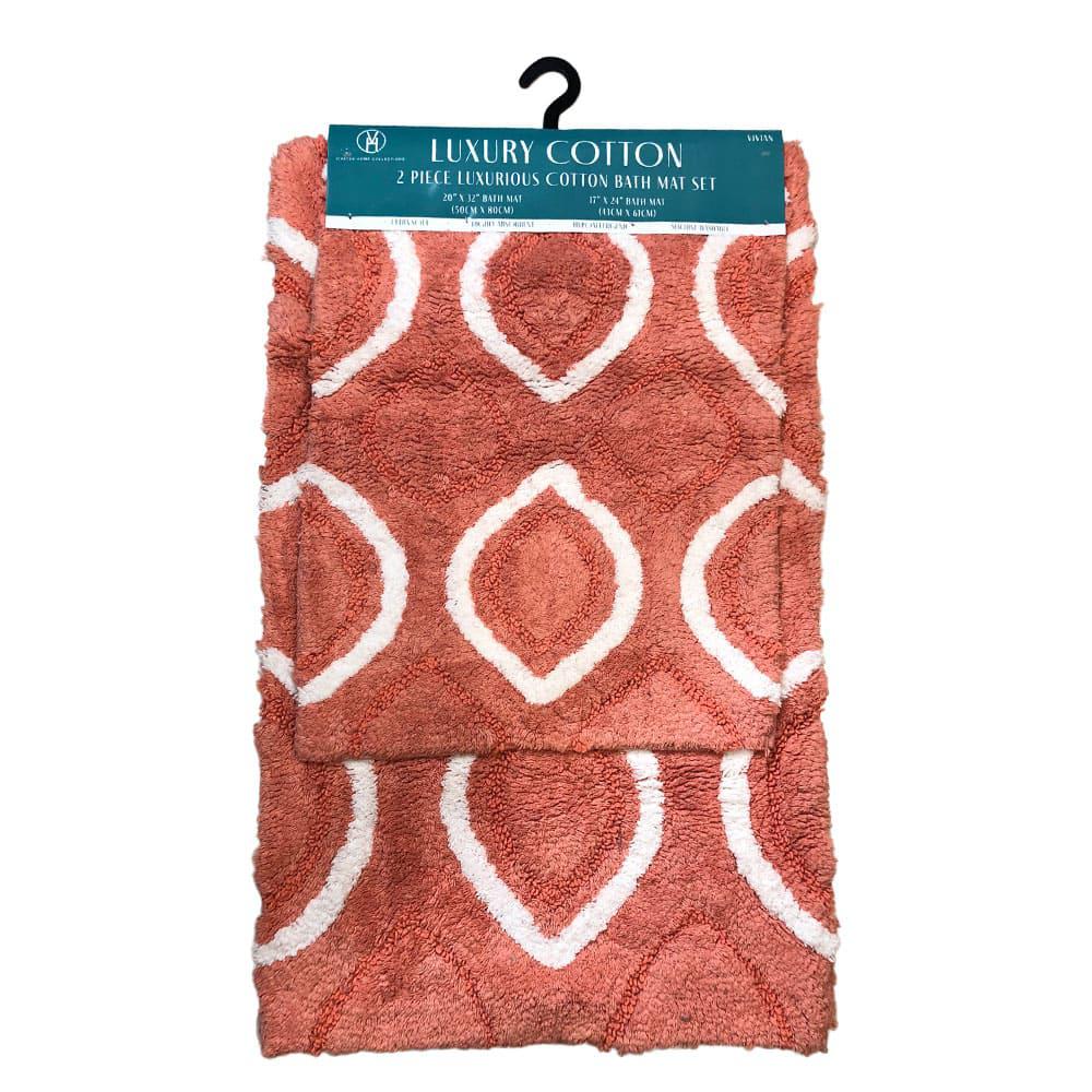 Alfombra Baño Vivatex Vivian set 2 piezas - Coral Claro