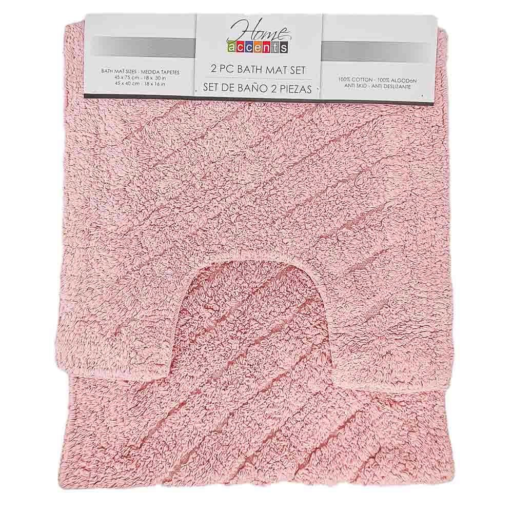 Alfombra de Baño Home Accents Set de 2 Piezas - Rosa Claro