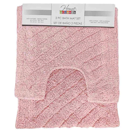 Alfombra de Baño Home Accents Set de 2 Piezas - Rosa Claro