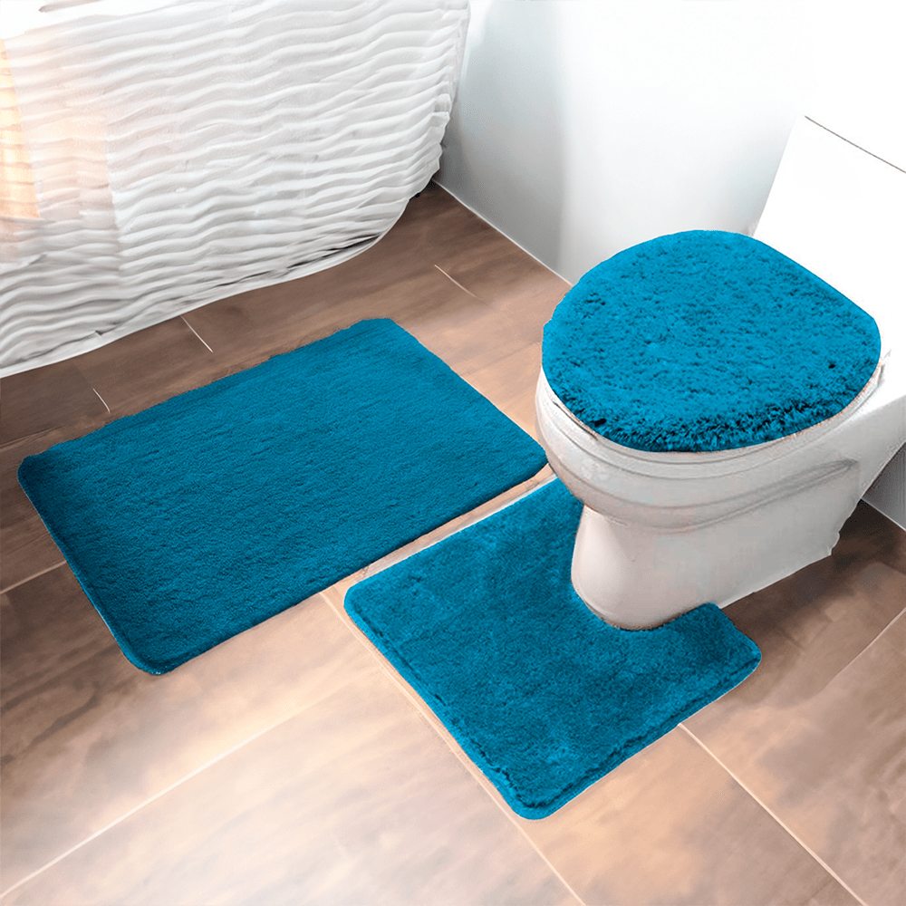 Alfombra de Baño Imperial Set de 3 Piezas / Azul ahumado - LUXURY - Titan.com.pa - 843257048193