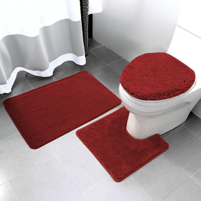 Alfombra de Baño Imperial Set de 3 Piezas / Rojo oscuro - Luxury - Titan.com.pa - 843257048216