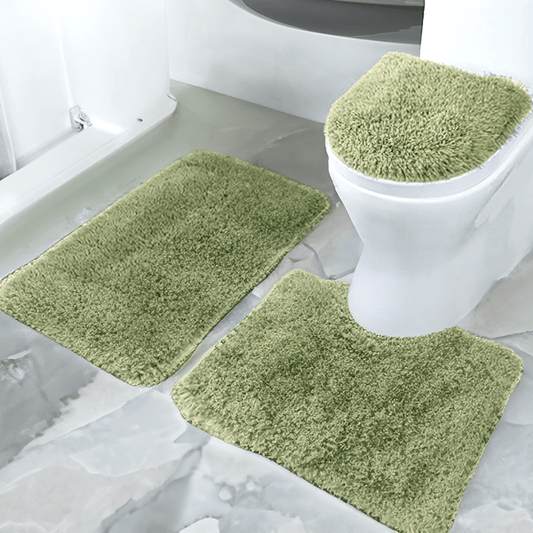 Alfombra de Baño Imperial Set de 3 Piezas / Verde oliva - Luxury - Titan.com.pa - 843257048155