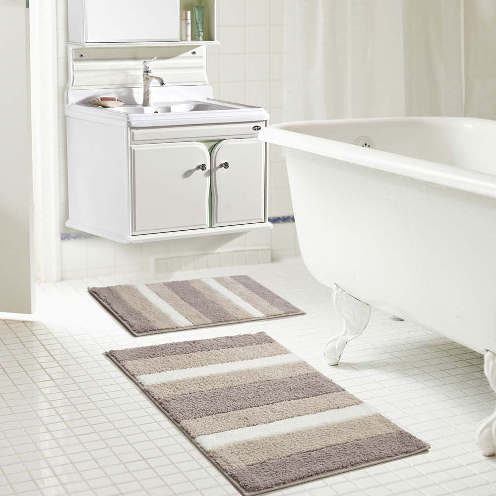Alfombra De Baño Rt Designer 2 Piezas - Beige Oscuro