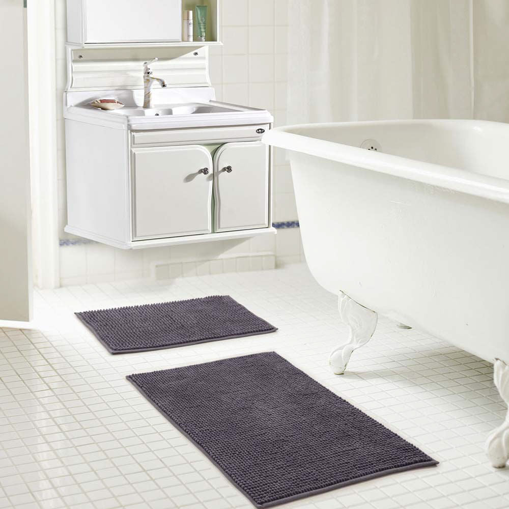 Alfombra De Baño Rt Designer 2 Piezas - Gris Oscuro