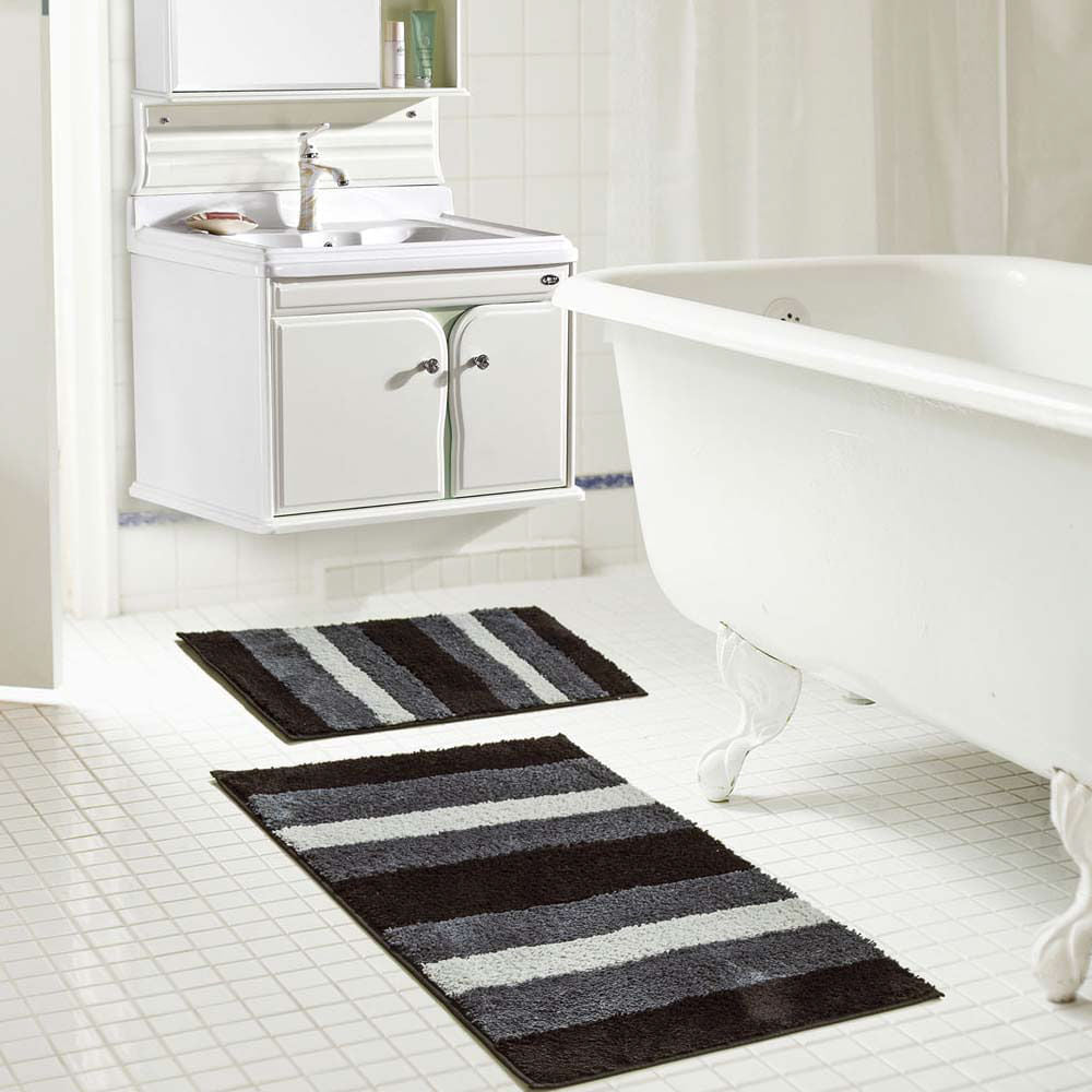 Alfombra De Baño Rt Designer 2 Piezas - Negro