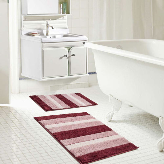 Alfombra De Baño Rt Designer 2 Piezas - Rojo oscuro